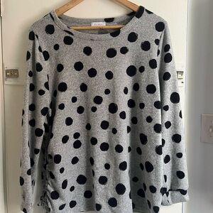Kenar Gray and Black Polka Dot light sweater